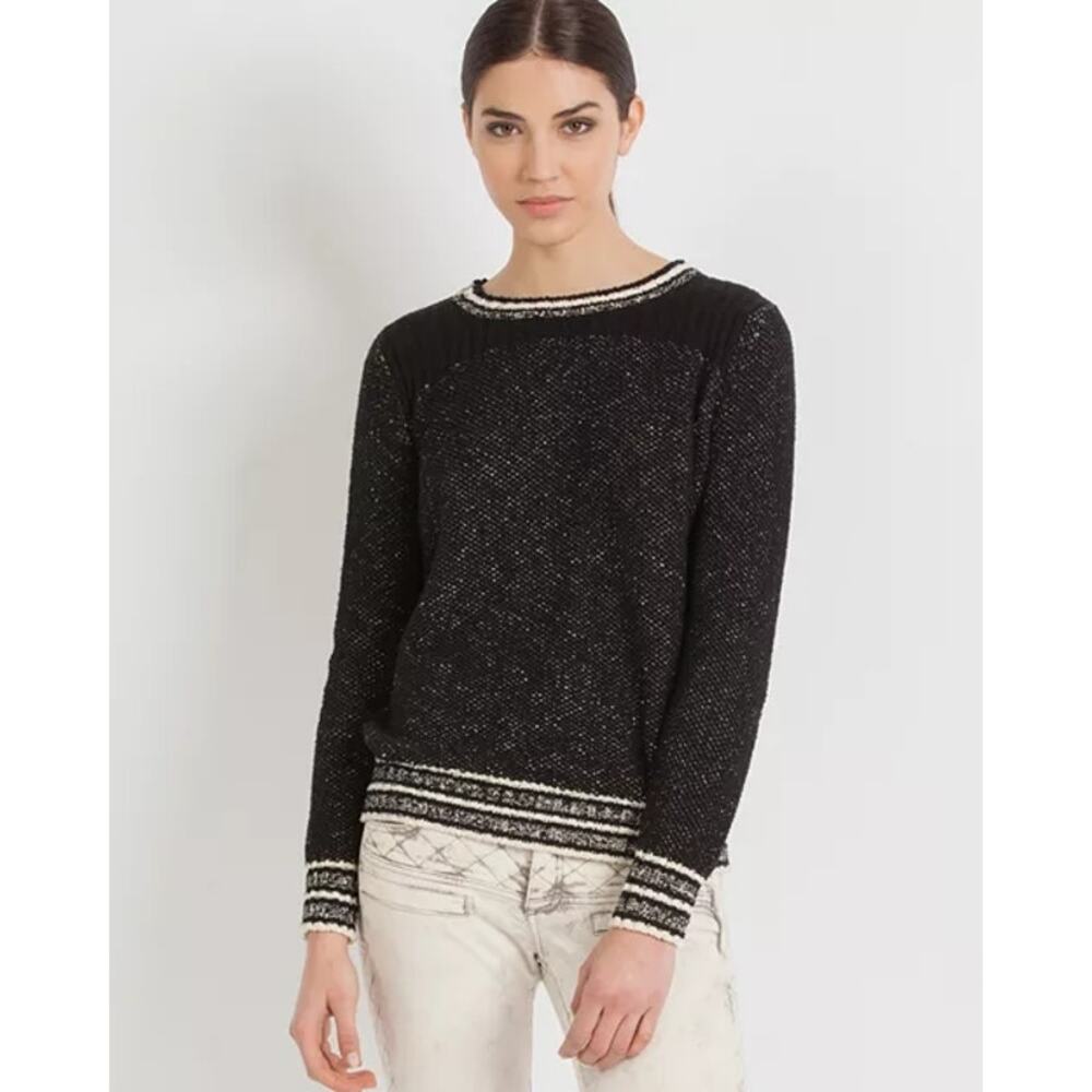 MAJE Zipper Detail Crewneck Sweater